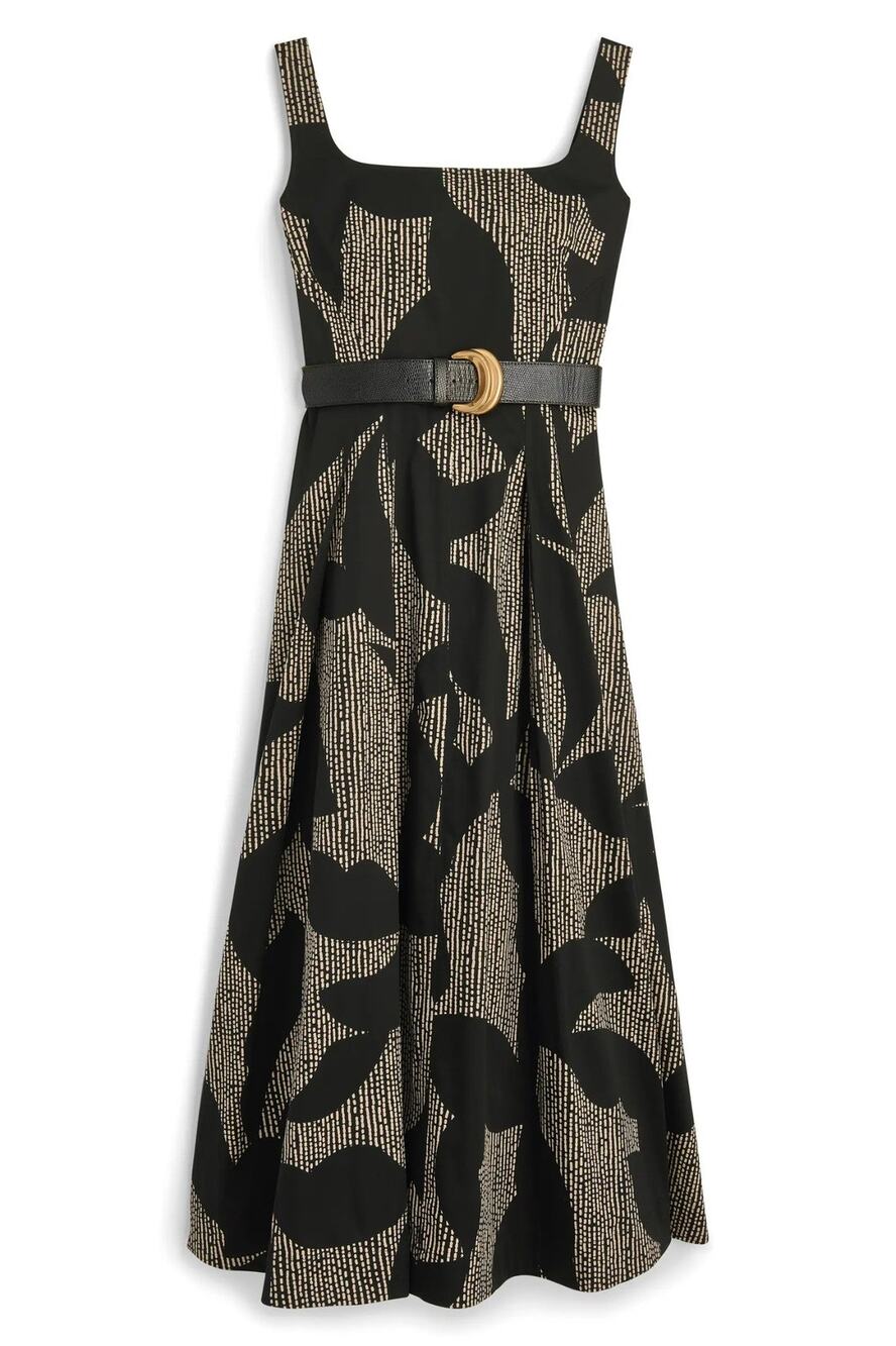Donna Karan New York Sleeveless Floral Stretch Cotton Midi Dress - 6